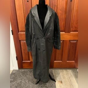 Vintage Global Identity G-III Sz Medium Women’s Black Leather Suede Trench Coat